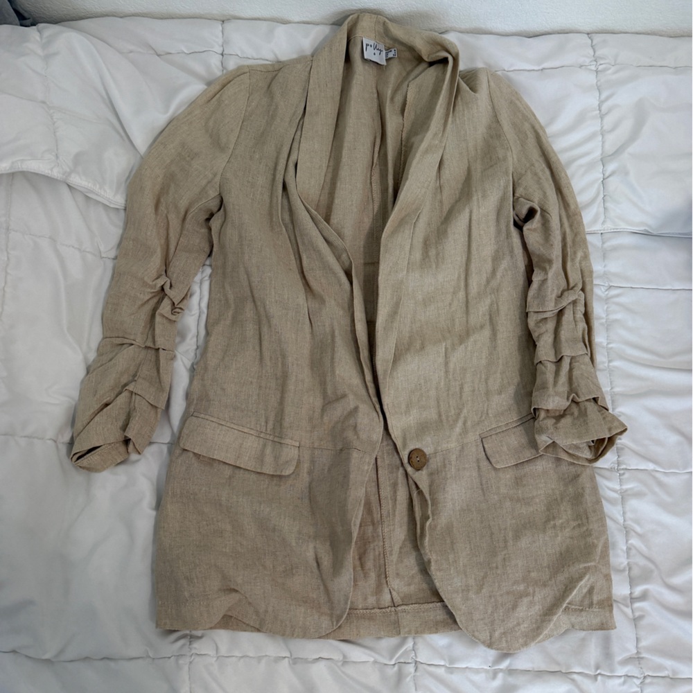 Princess Polly Beige Linen Blazer